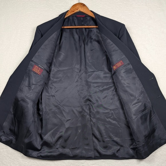 Vintage Jos. A. Bank Blazer Mens 46L Navy 100% Wool Gold Button Sport Coat USA - Picture 2 of 13